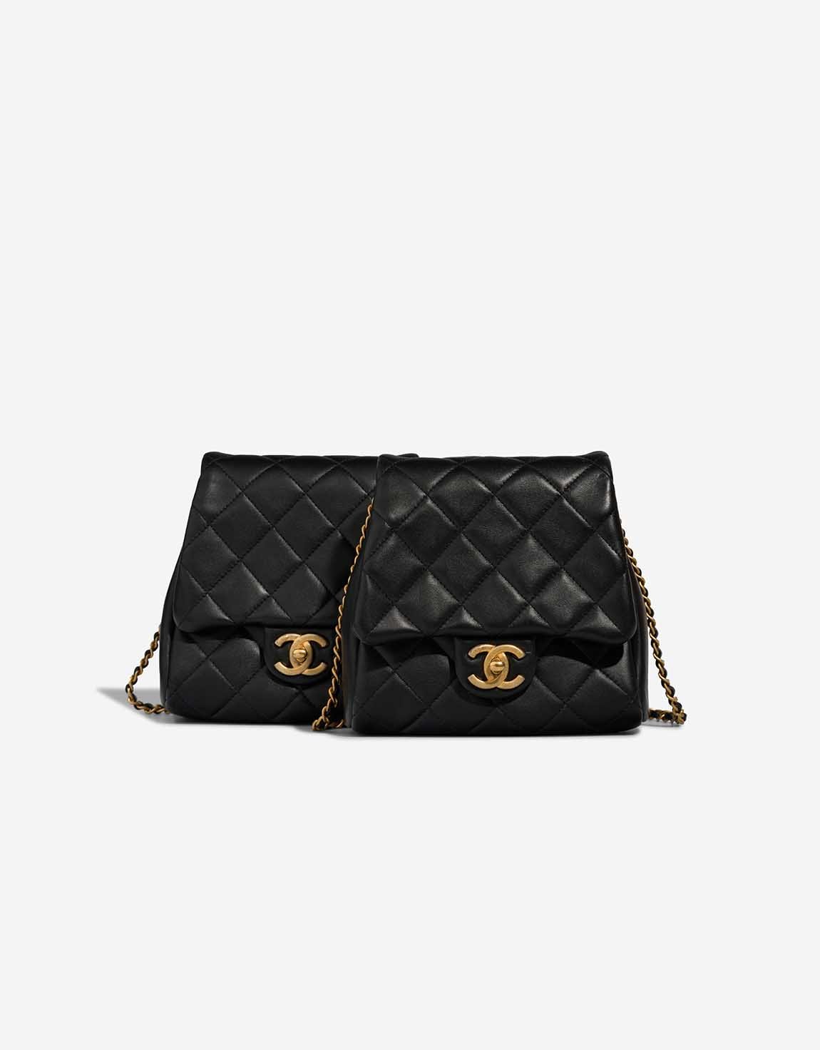 Chanel 
		Double Crossbody Bag Small Lamb Black    