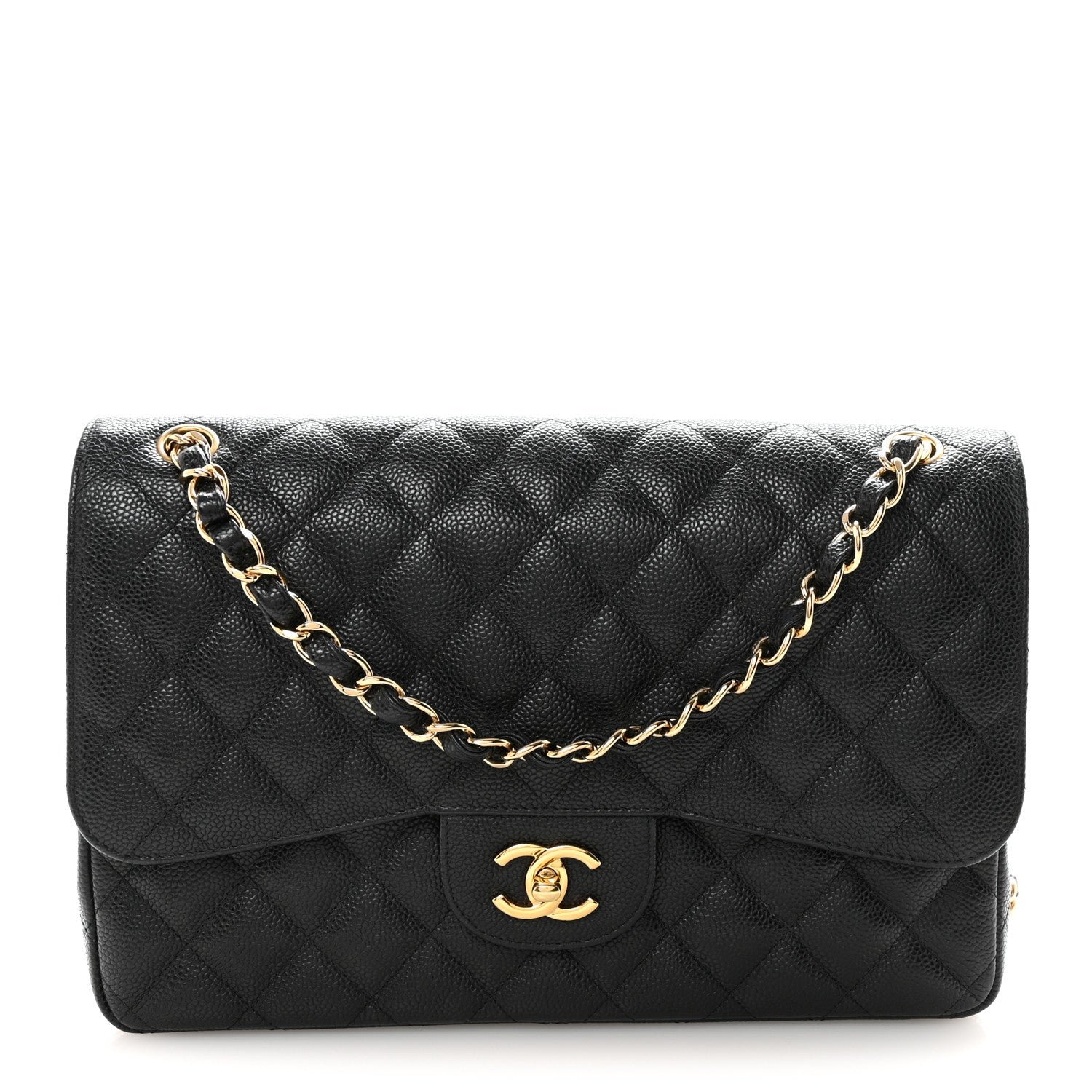 Chanel Caviar Quilted Jumbo Double Flap Black