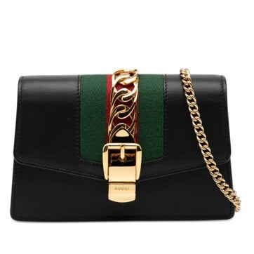Leather Sylvie Chain Crossbody Super Mini