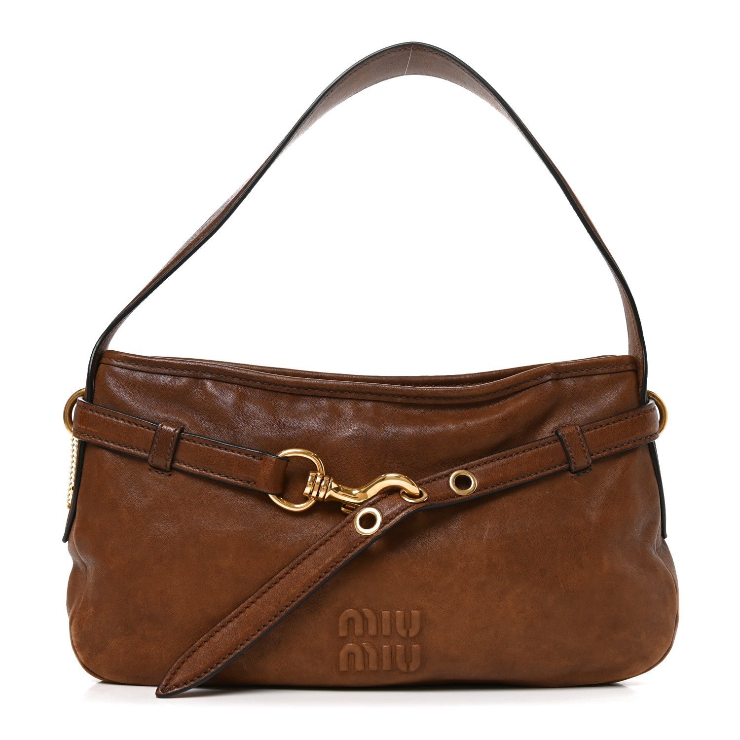 Miu Miu Nappa Aviator Regular Aventure Shoulder Bag Rovere