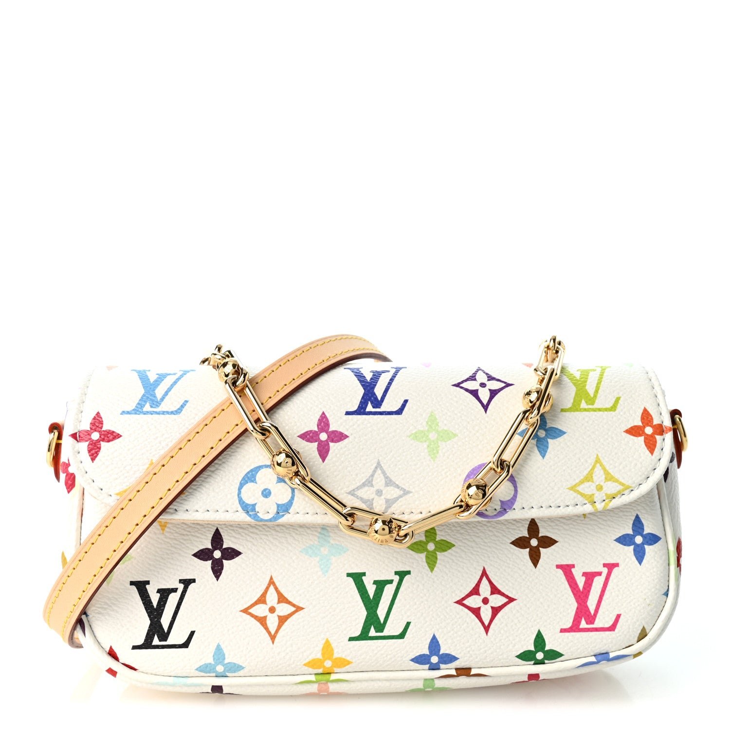 Louis Vuitton LV X TM Monogram Multicolor Ivy Wallet On Chain White