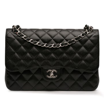 Calf Leather Jumbo Classic Caviar Double Flap
