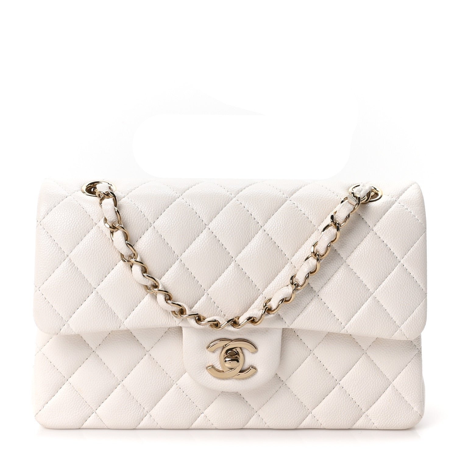 Chanel Caviar Quilted Small Double Flap White