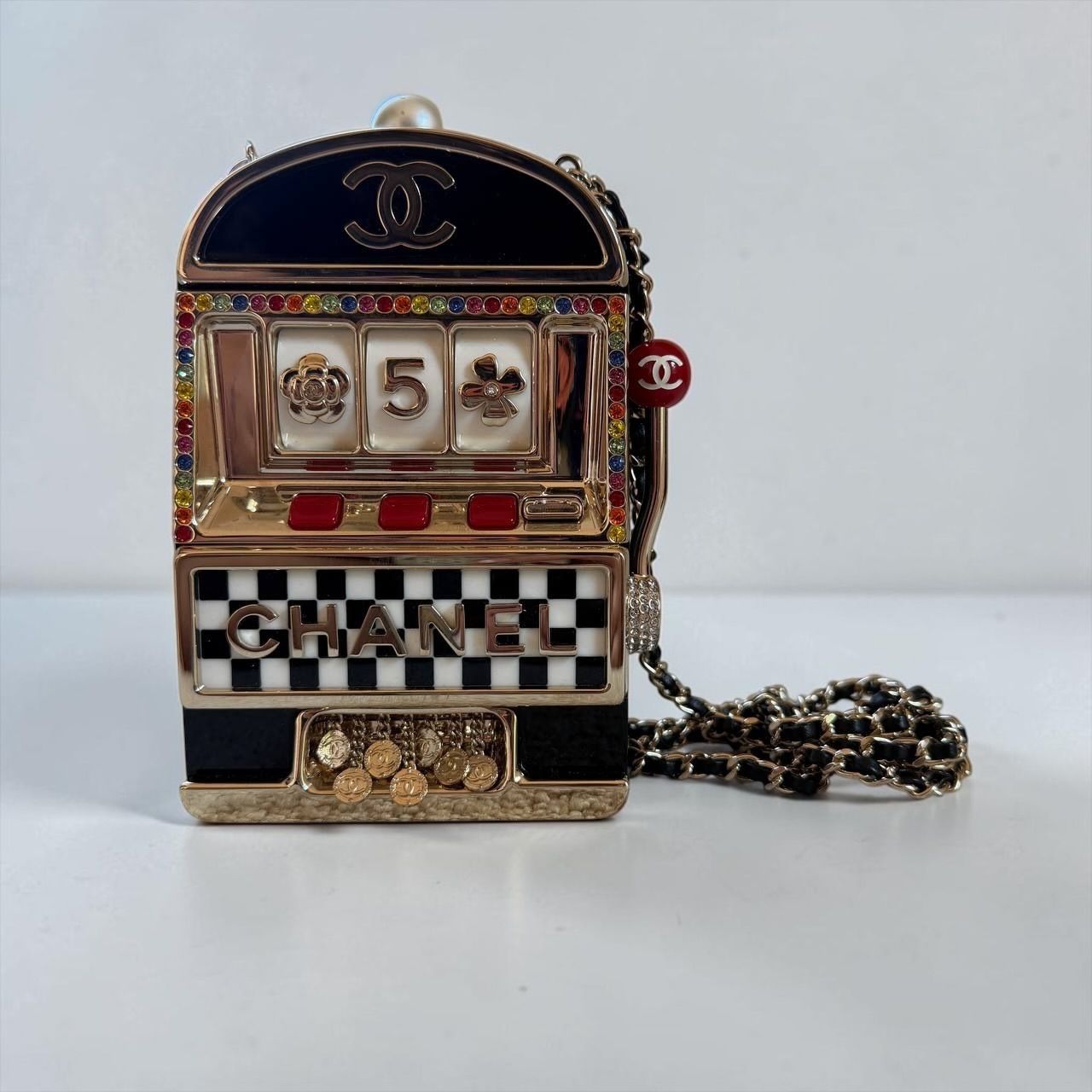 Chanel Casino Monaco Slot Machine Minaudiere, Preowned in Box MA001 (Wire Price)
