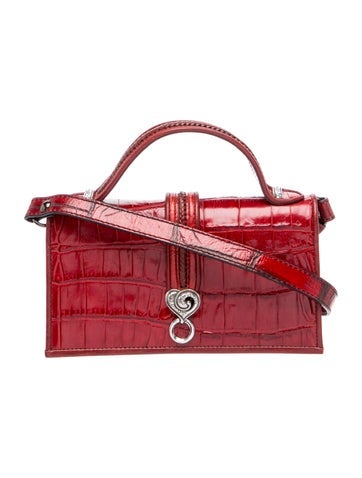 Embossed Leather Top Handle Bag