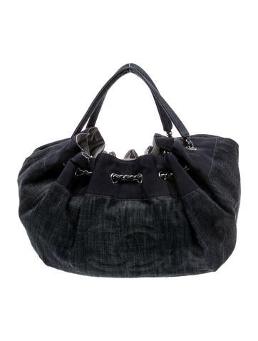 2009 Large Denim Stretch Cabas Tote