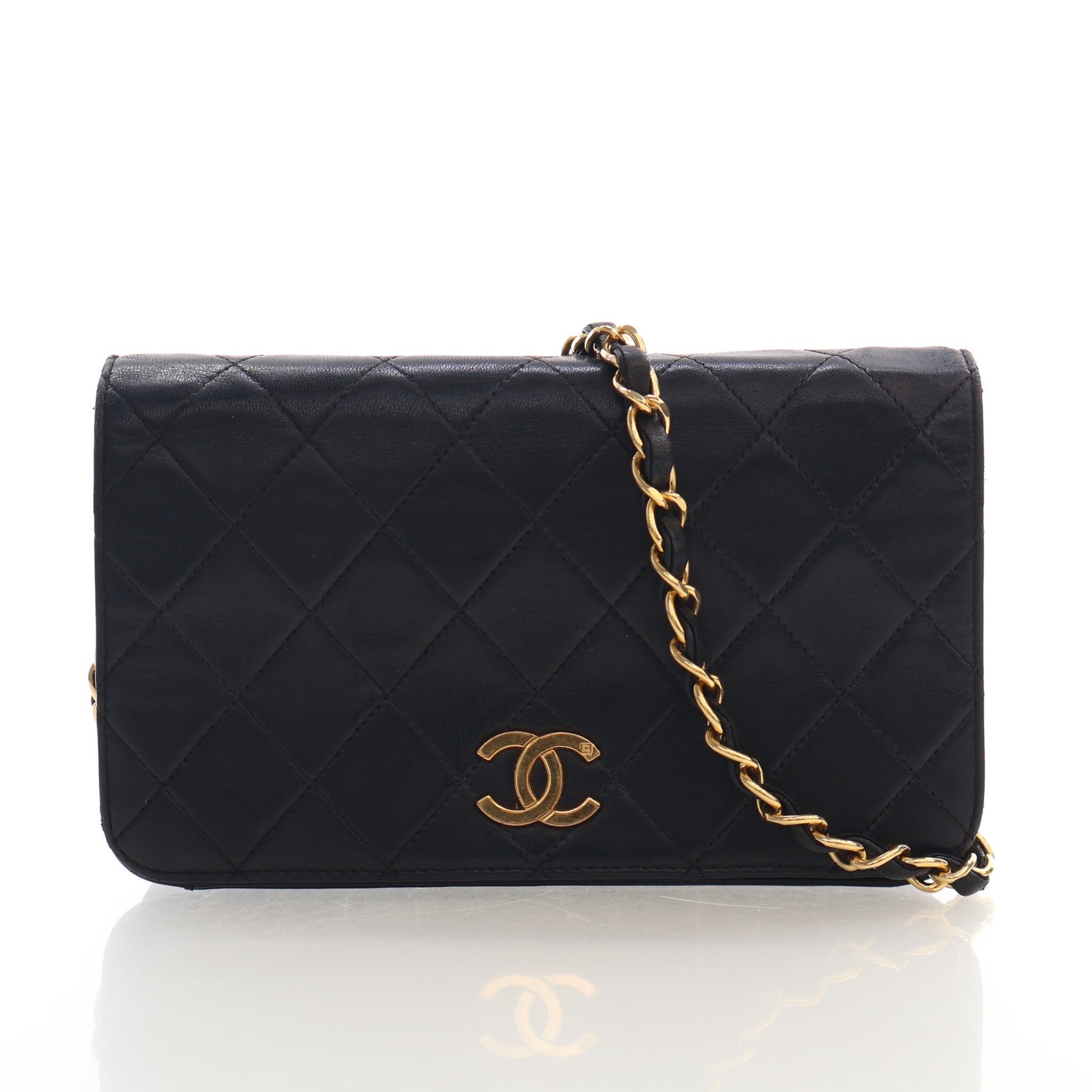 Chanel Vintage Small Lambskin Matelasse Shoulder Bag