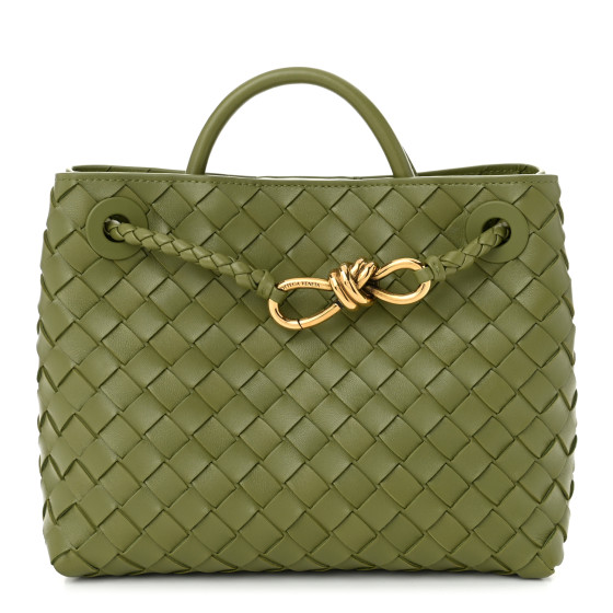 Bottega Veneta Nappa Intrecciato Small Andiamo Shoulder Bag Matcha
