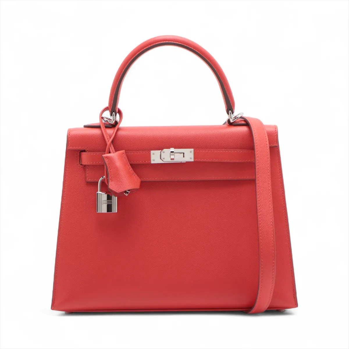 Hermès Kelly 25 Serie Veau Madame ROUGE LADUE Silver Metal Fittings