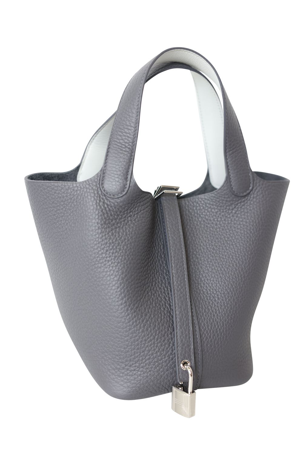Hermes Hermes Picotin 18 Lock PM, Dark Gray Clemence Leather with Palladium Hardware, W Stamp 2024, New in Box WA001