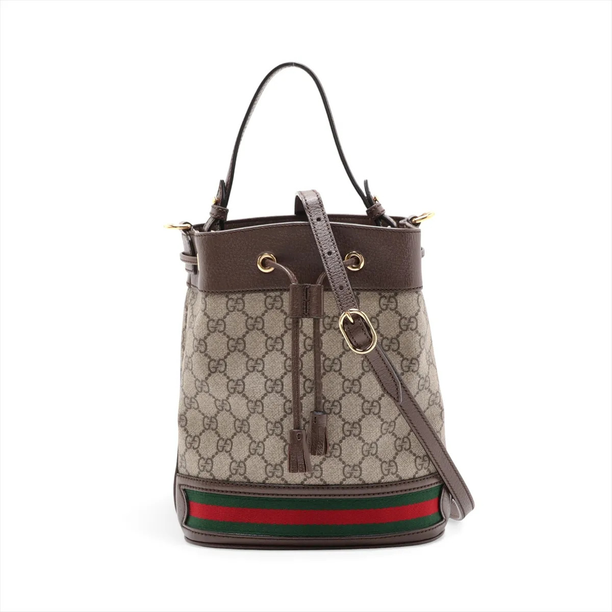 Gucci GG Supreme Ophidia PVC & leather 2 Way Shoulder Bag Beige×Brown 550621