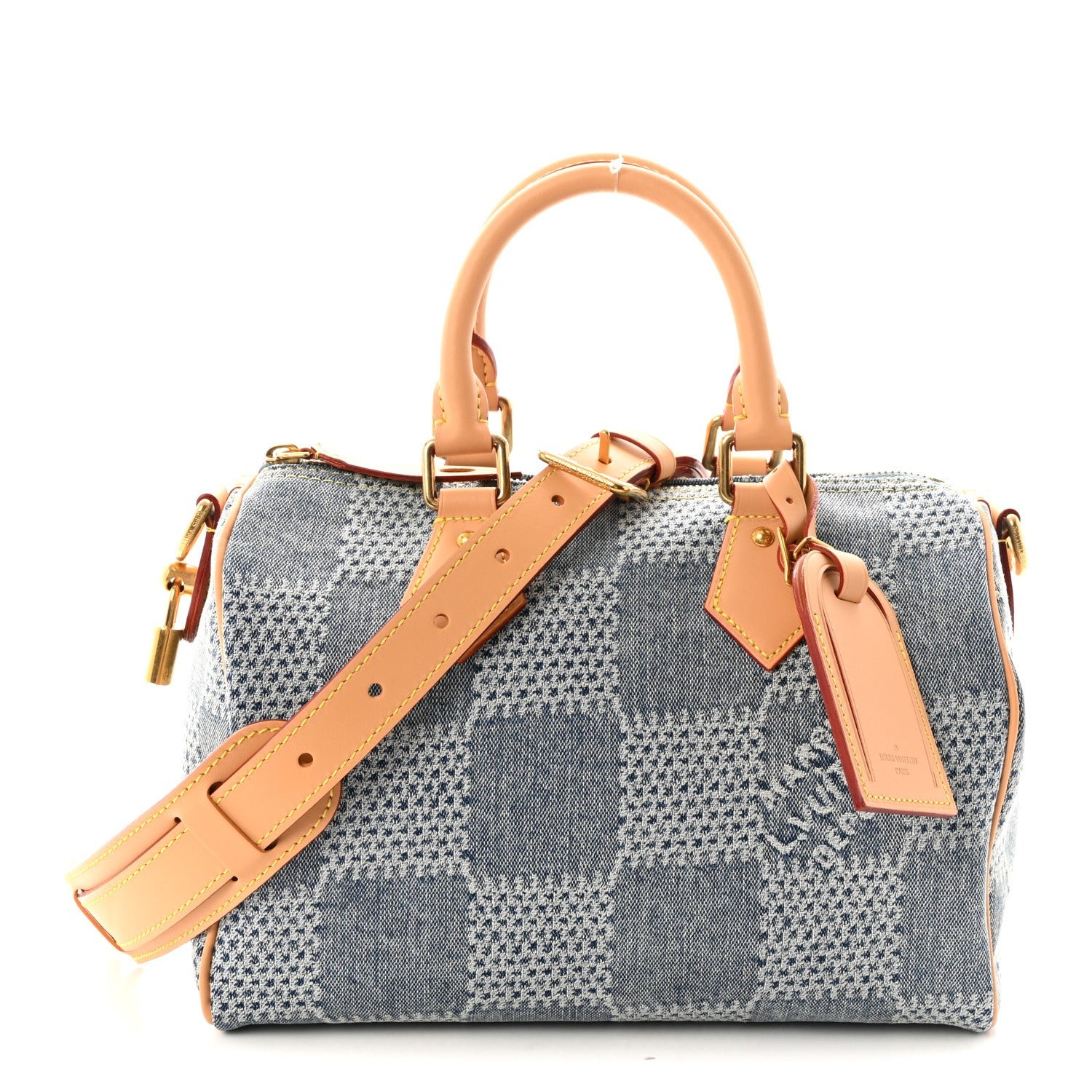 Louis Vuitton Damier Denim 3D Speedy Bandouliere 25 Bleu