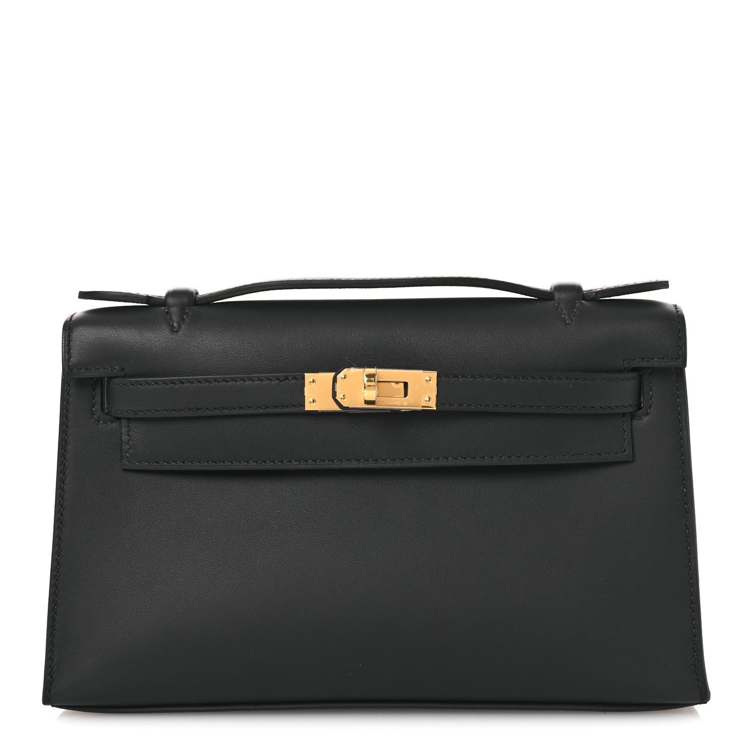Hermes Swift Kelly Pochette Clutch Black