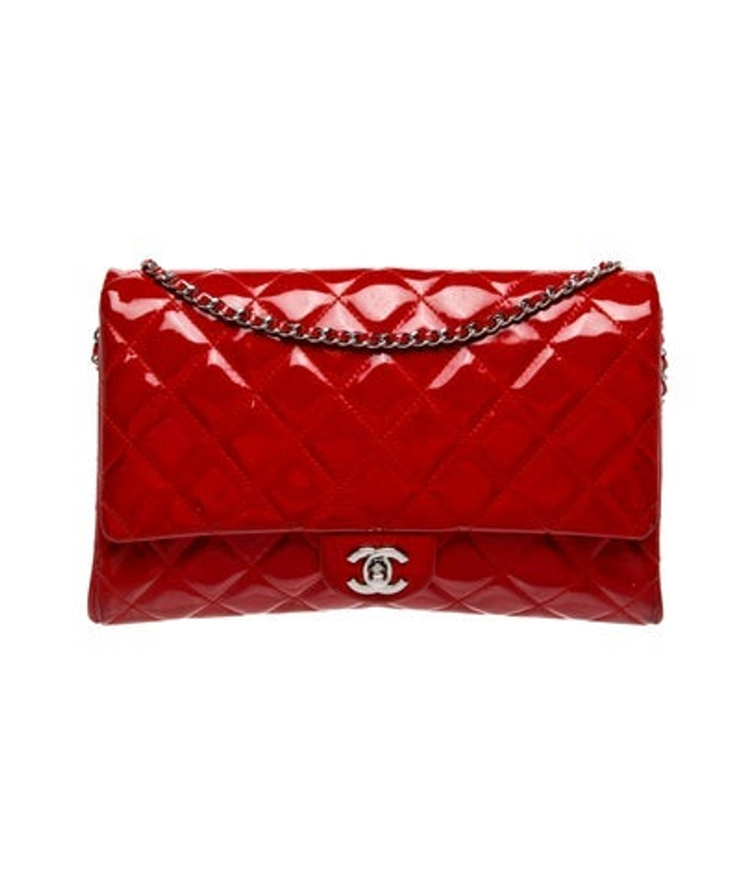 Chanel Patent New Clutch W Chain