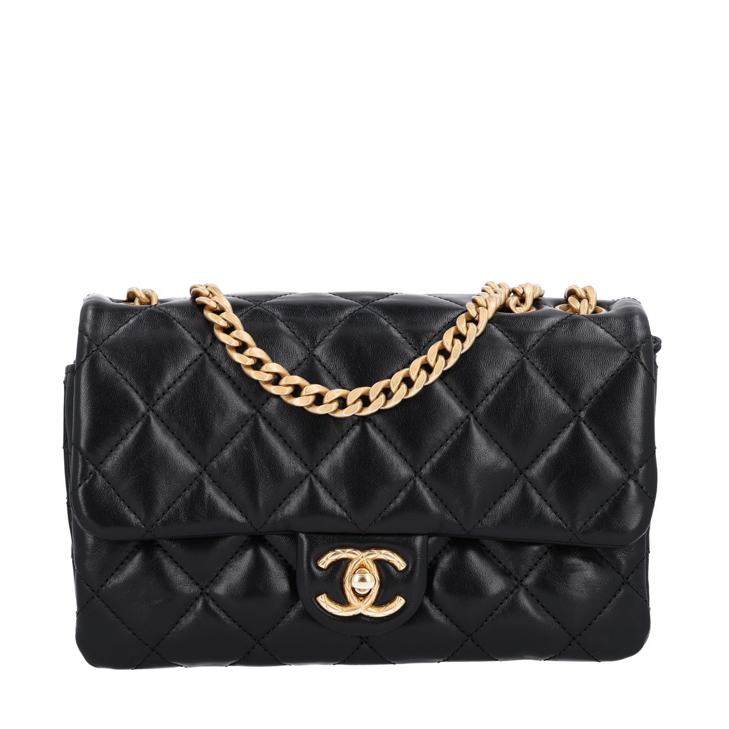 Chanel Lambskin Quilted Small Pillow Crush Flap Black