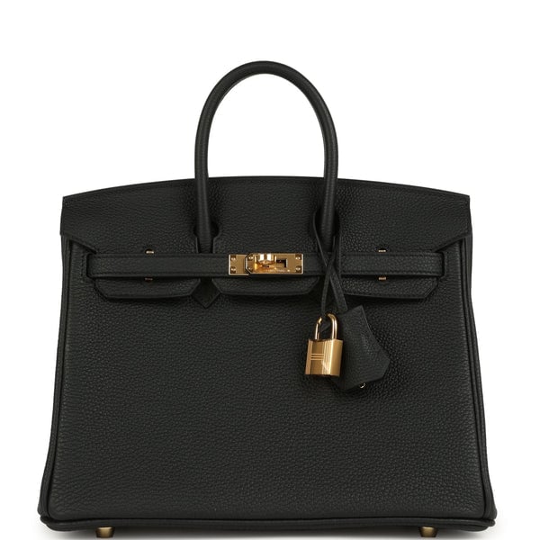Hermes Hermes Birkin 25 Black Togo Gold Hardware