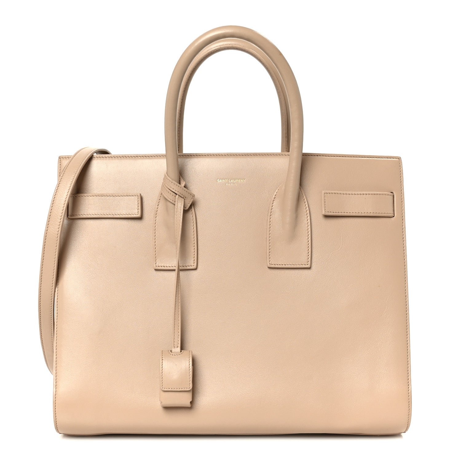 Saint Laurent Calfskin Small Sac De Jour Dark Beige