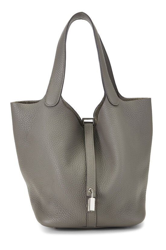 Hermes Gris Mouette Clemence Picotin Lock 22