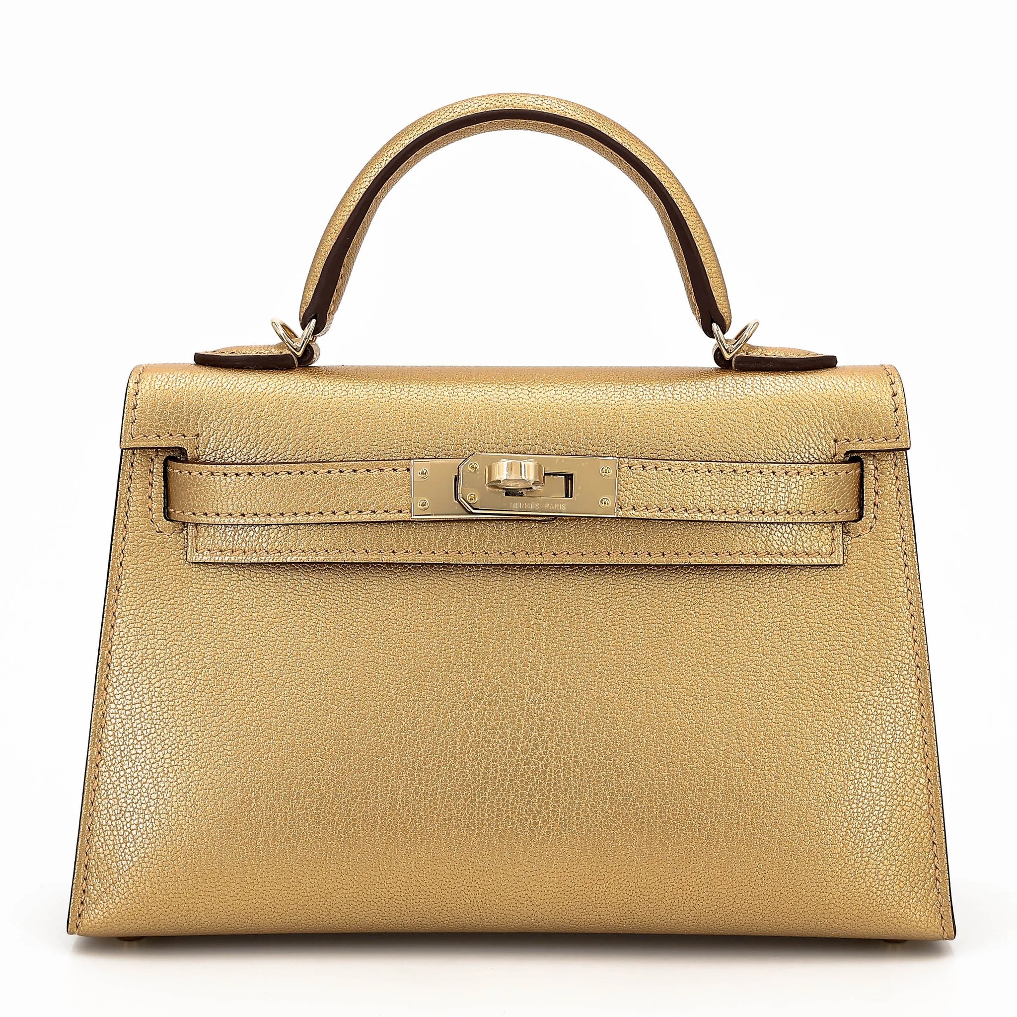Brand New ( Rank N ) HERMÈS Mini Kelly II Dore (Y9) Chamkilight Permabrass hardware K (2025)