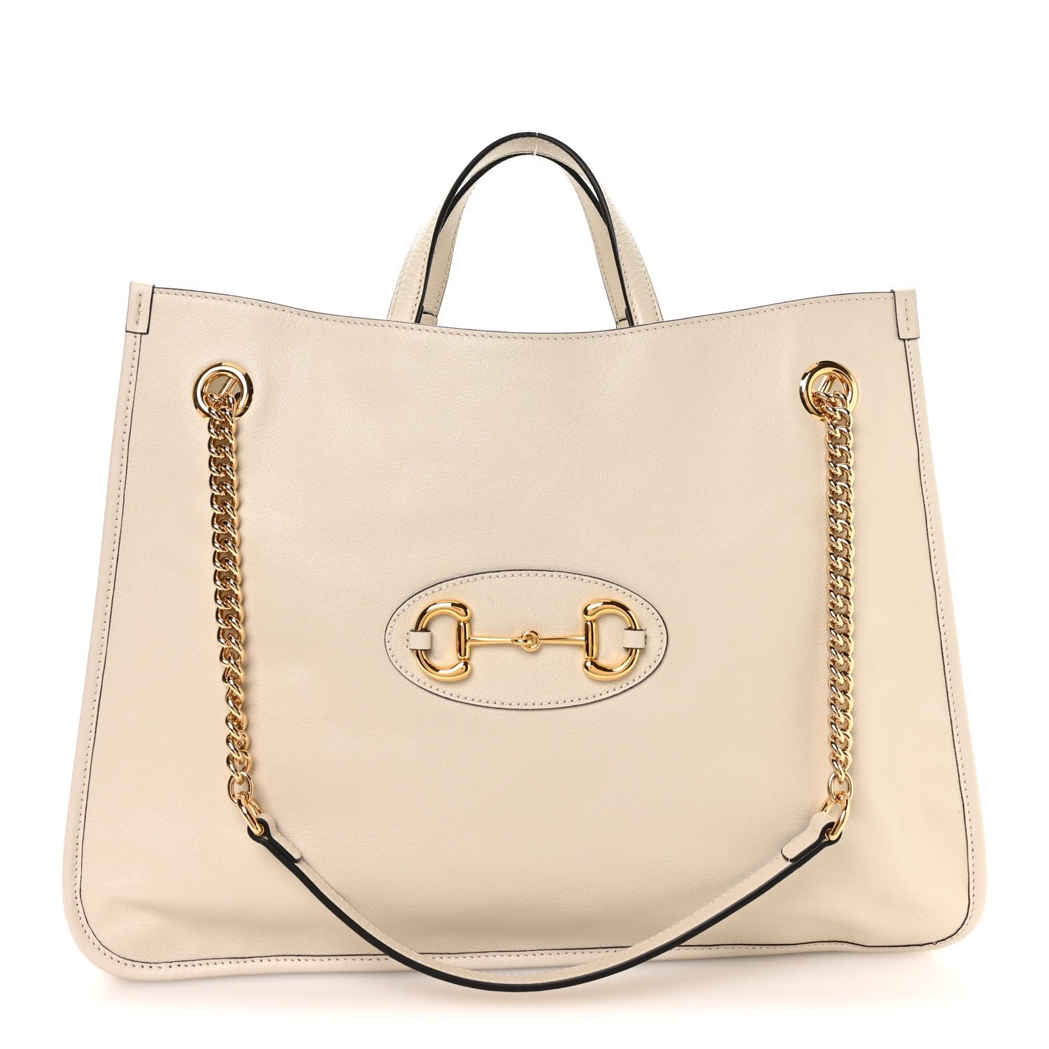 Gucci New Sakai Calfskin Lux Large Horsebit 1955 Tote Bag Mystic White