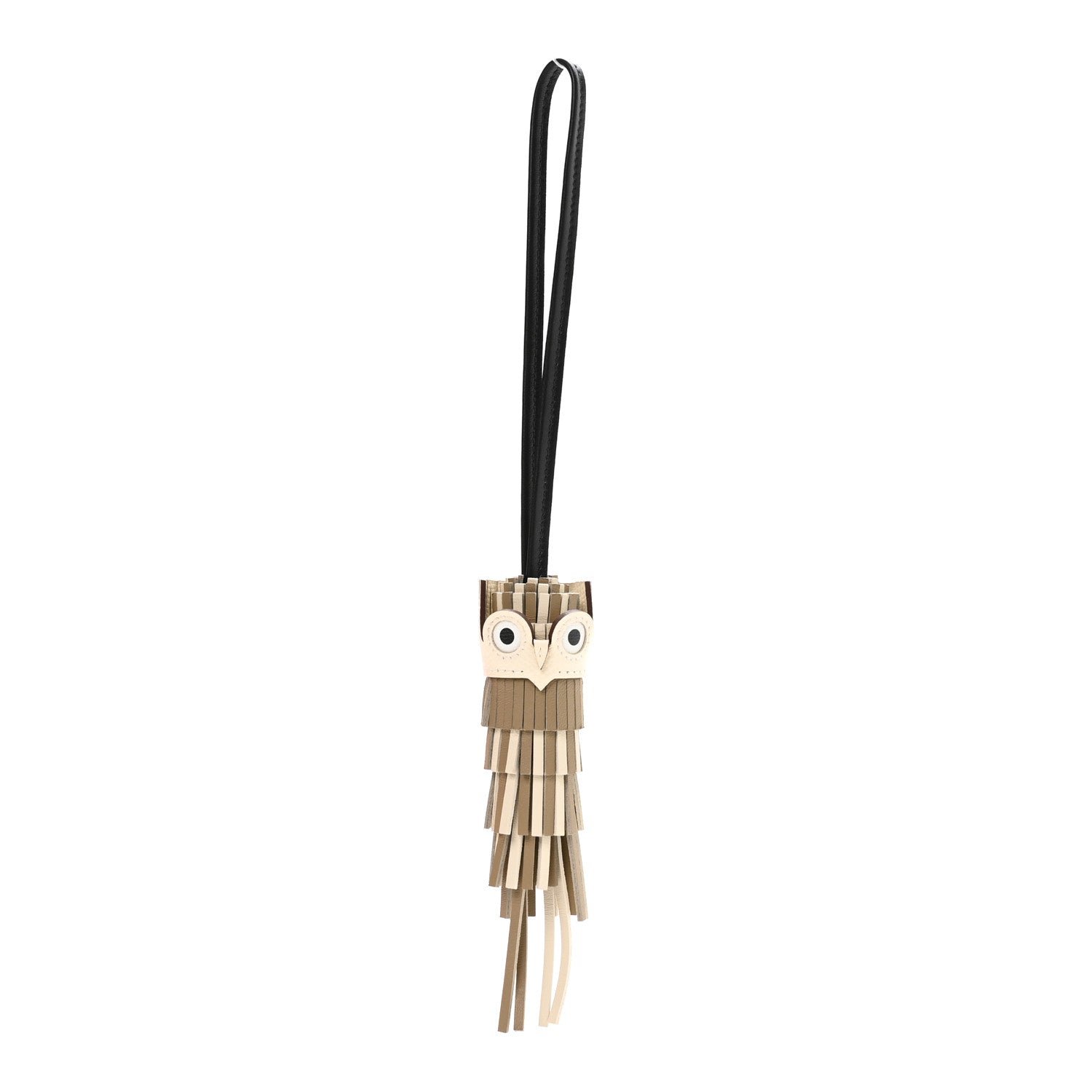 Hermes Milo Lambskin Epsom Chouette Bag Charm Beige Marfa Craie Black Nata White