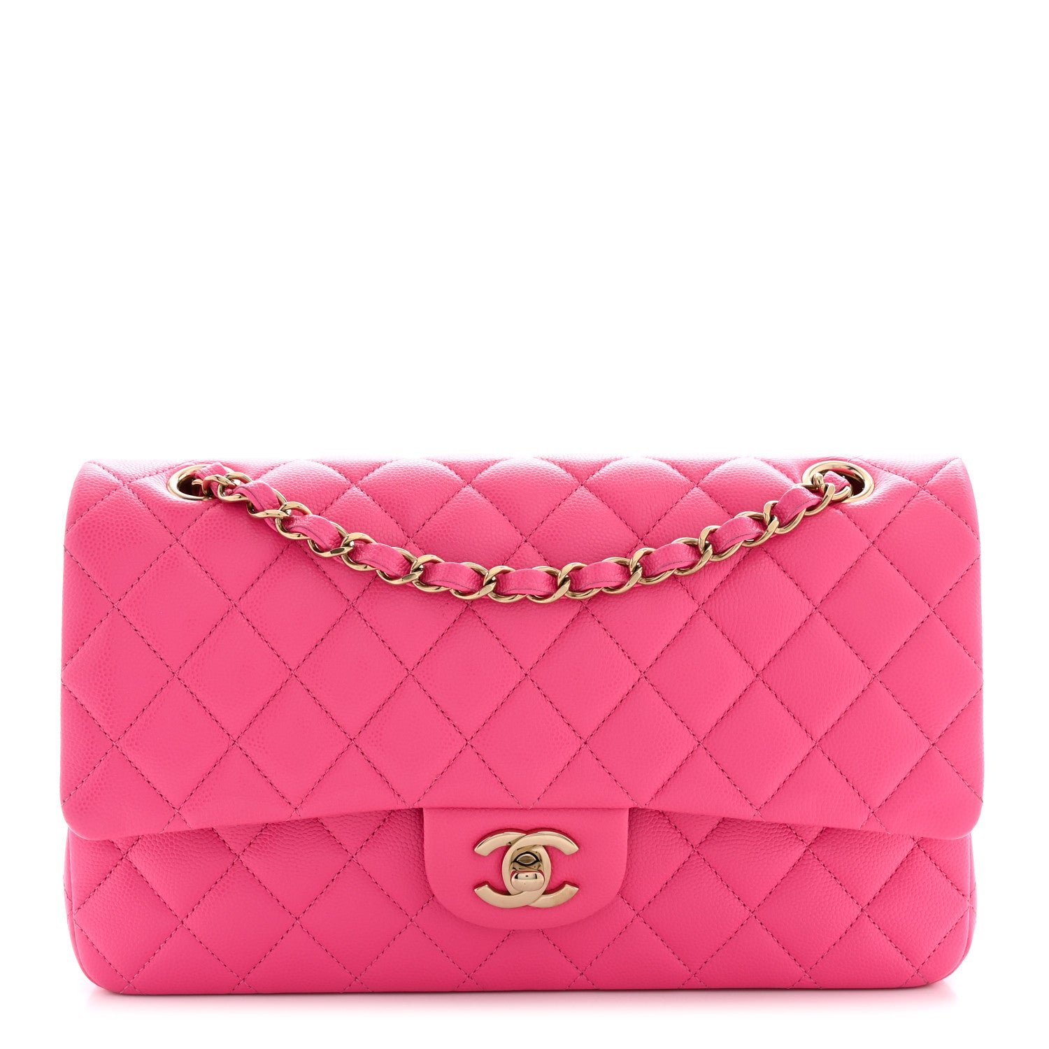 Chanel Caviar Quilted Medium Double Flap Pink