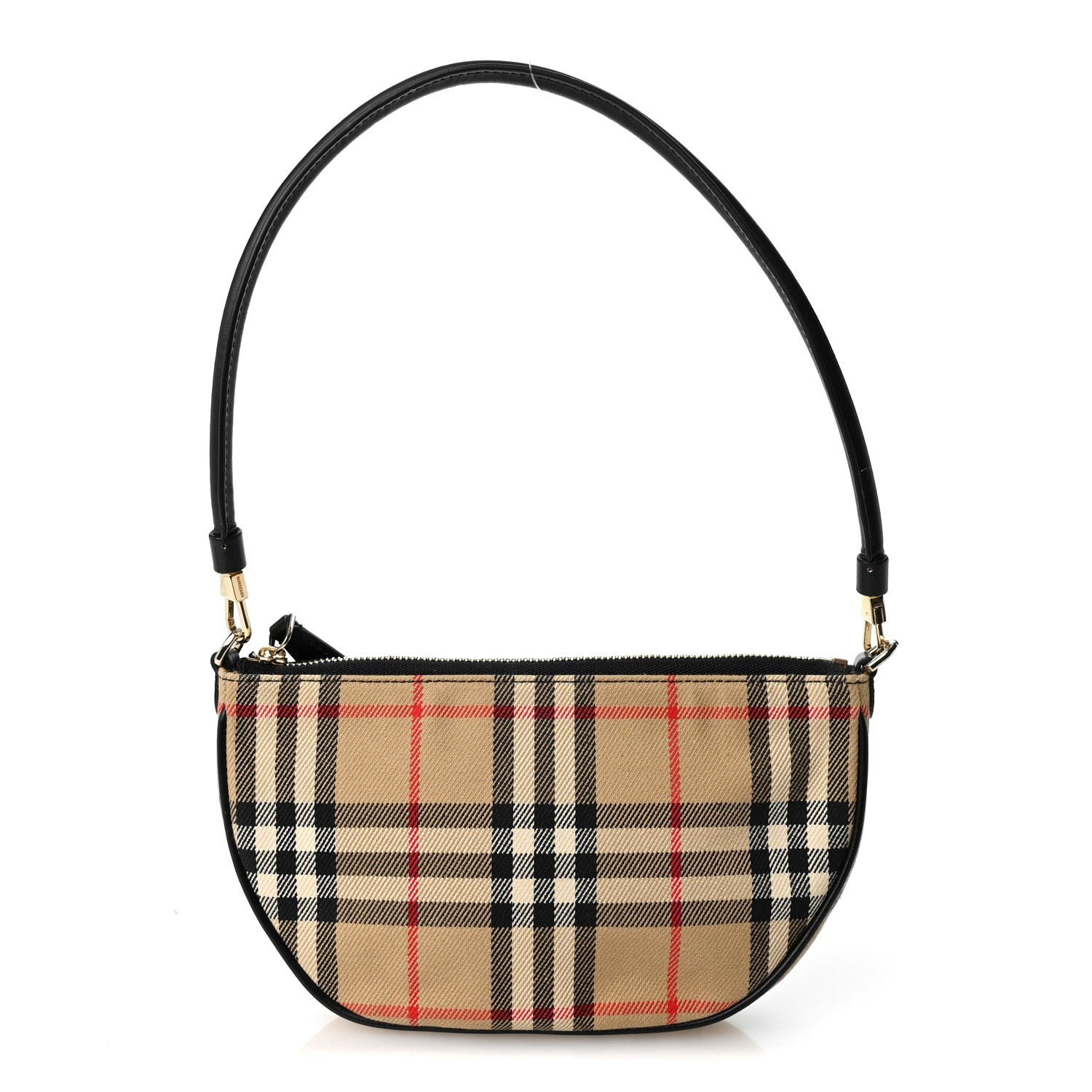 Burberry Vintage Check Calfskin Olympia Slim Pouch Archive Beige