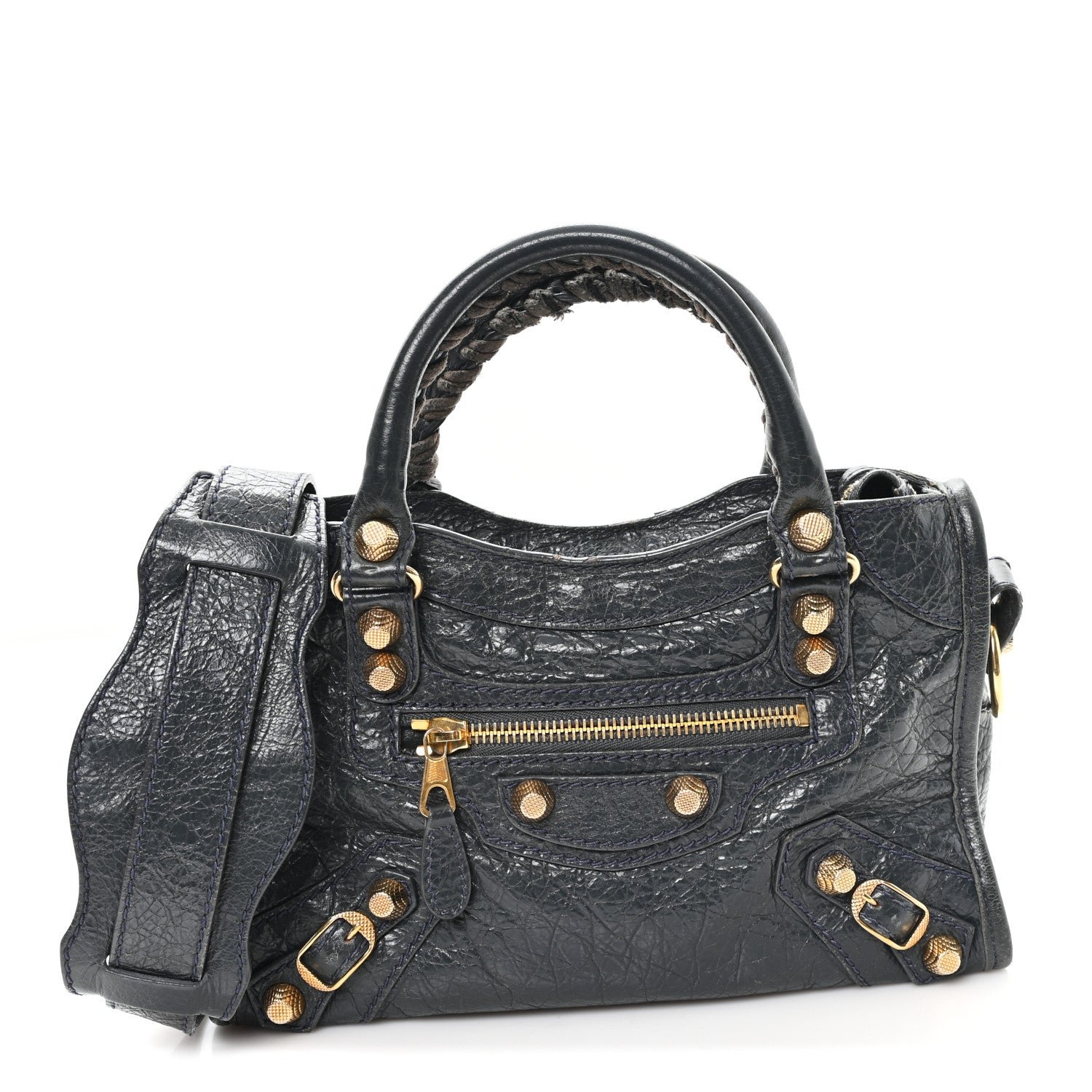 Balenciaga Agneau Giant 12 Gold Hardware Mini City Anthracite
