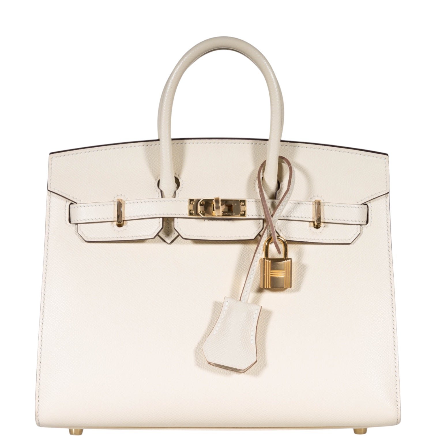 Hermes Hermès Birkin 25 Sellier Craie Epsom Gold Hardware