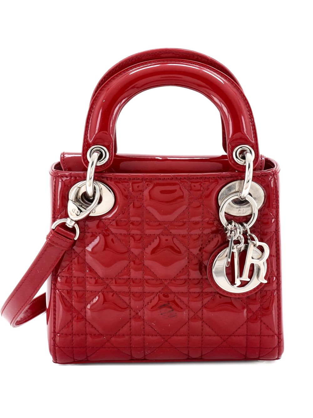 Lady Dior Bag Cannage Quilt Patent Mini satchel