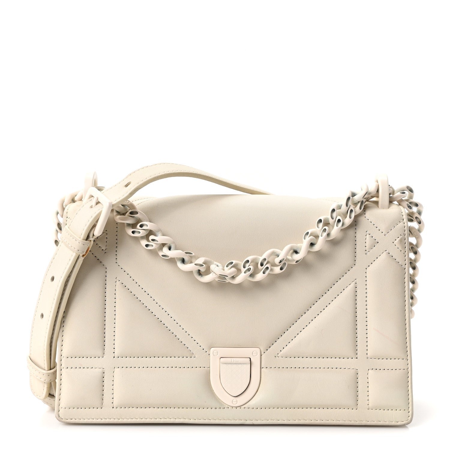 Dior Christian Dior Ultra Matte Calfskin Small Diorama Flap Bag White