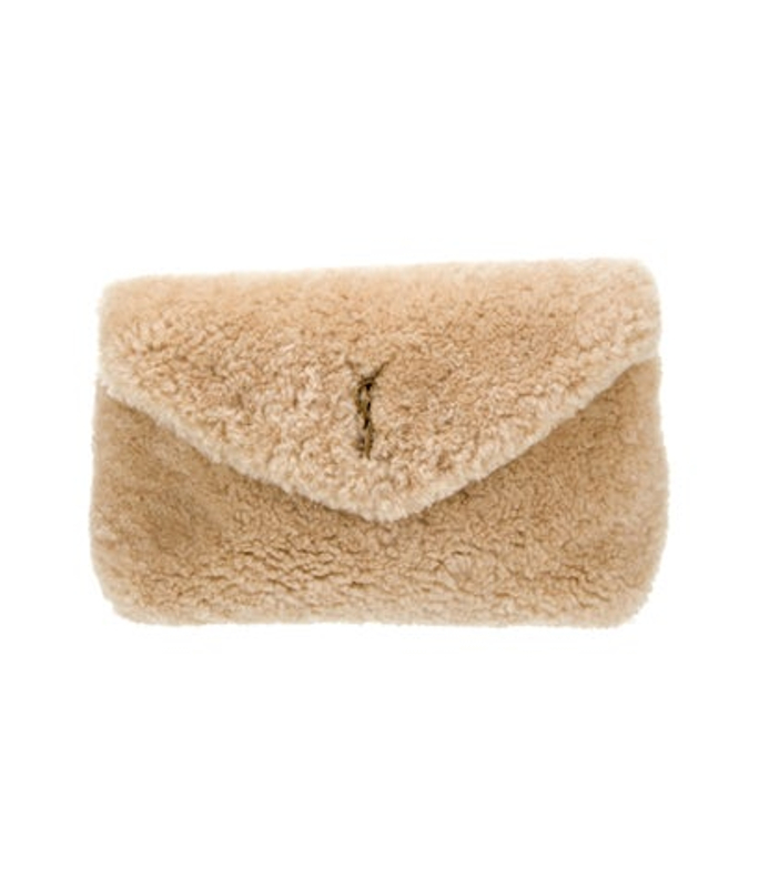 Saint Laurent Laurent Shearling Clutch 2022