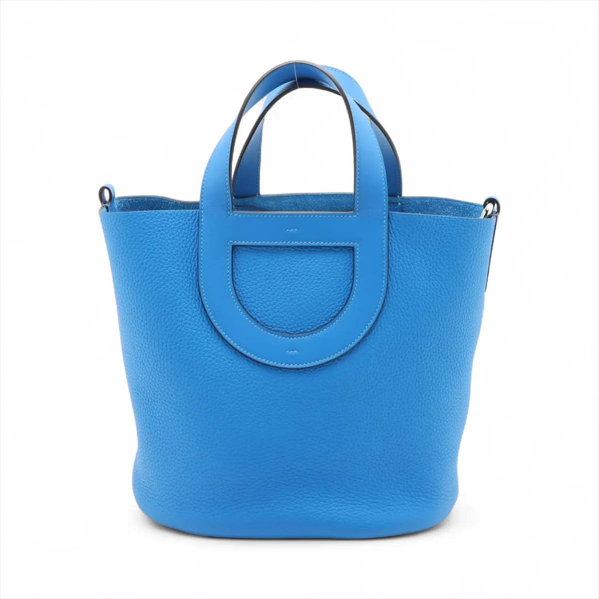Hermès In the loop 23 Taurillon Clemence Blue Zellige Silver Metal Fittings