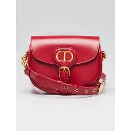 Dior Christian Dior Red Smooth Leather Small Dior Bobby Bag