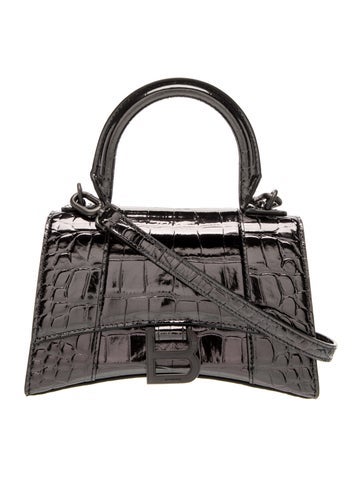 Embossed Leather Top Handle Bag
