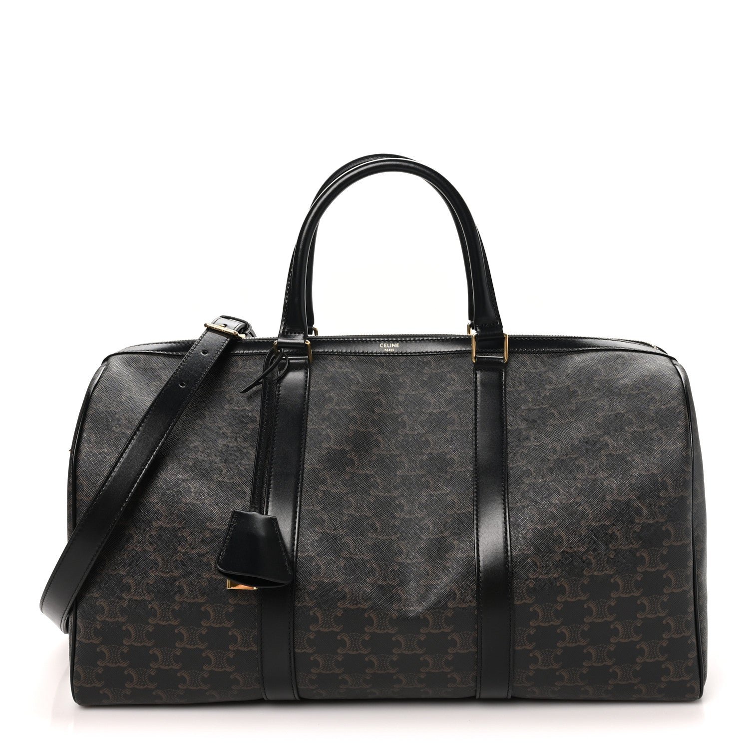 Celine Triomphe Canvas Medium Voyage Duffle Black