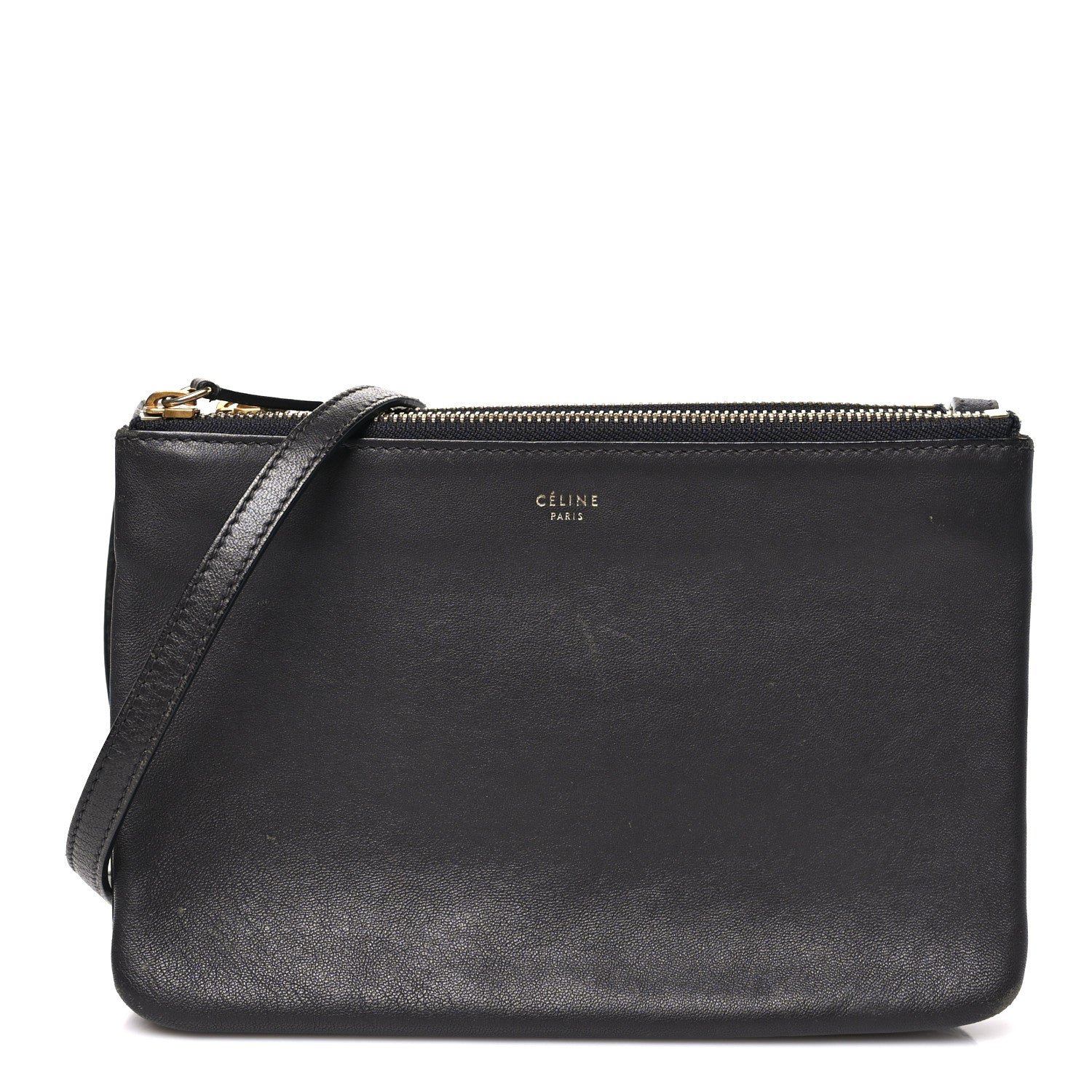 Celine Lambskin Small Trio Crossbody Bag Medium Grey