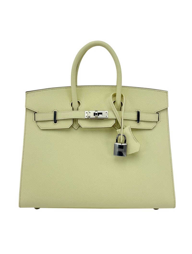 Jaune Milton Epsom Sellier Birkin 25 Palladium Hardware, 2025