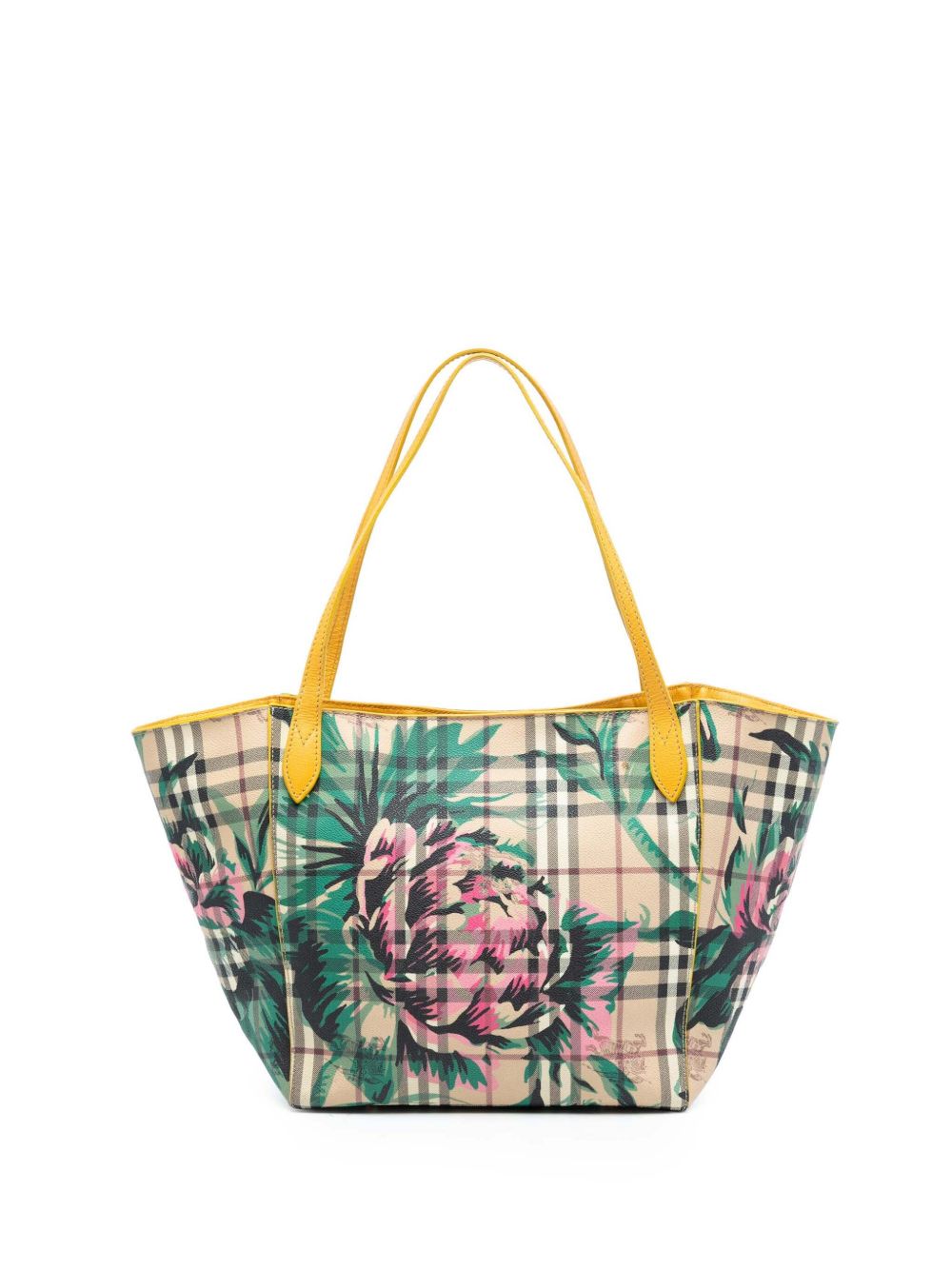 2000-2017 Small Haymarket Check Floral Print Coated Canvas Canterbury tote bag