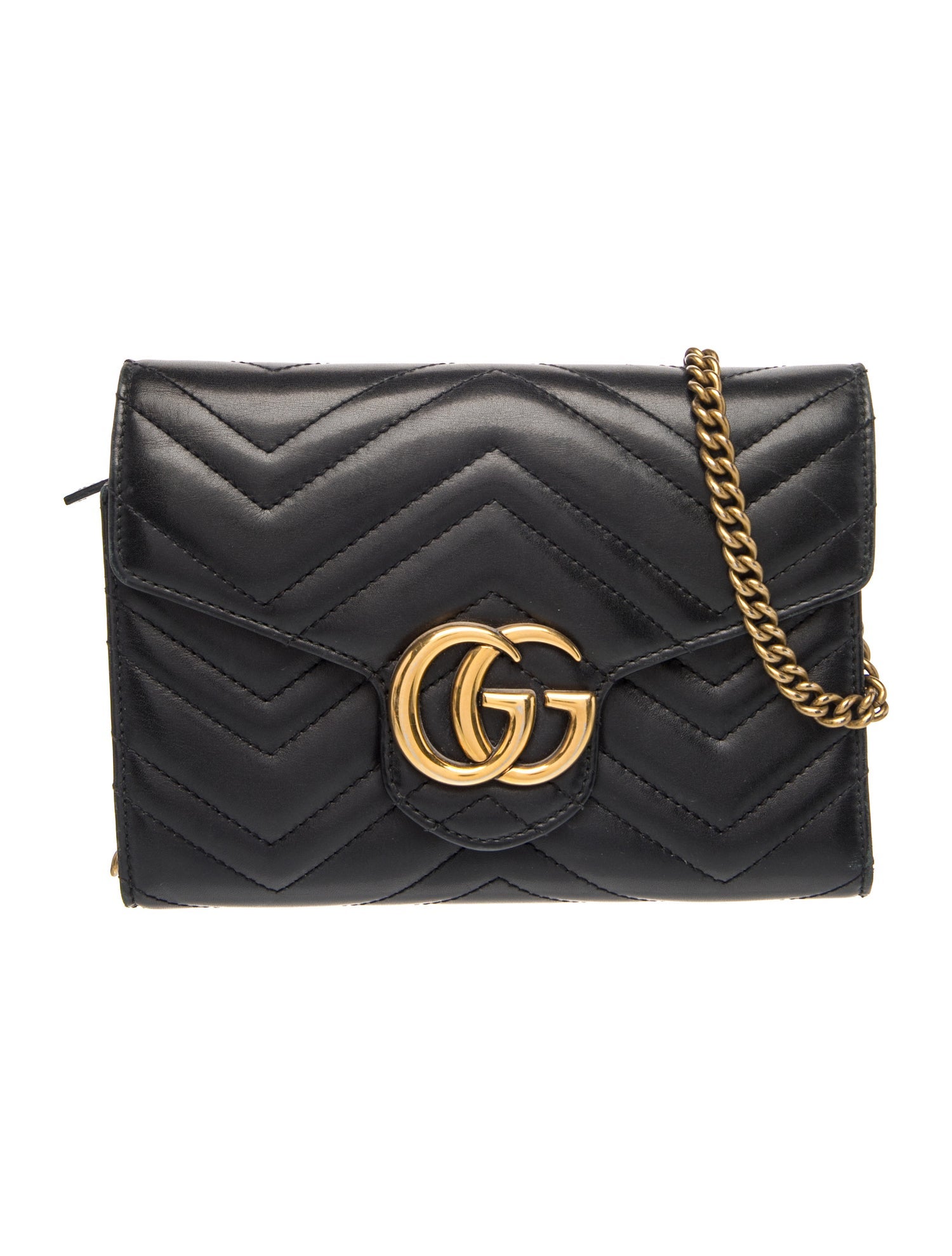 Double G Matelassé Chain Wallet