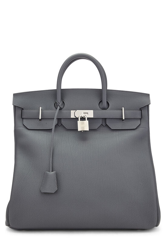 Hermes Gris Misty Togo Haut à Courroies "HAC" Birkin 40