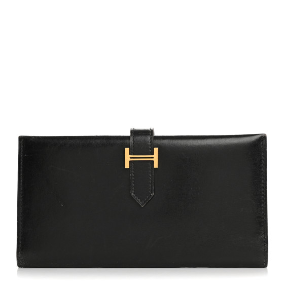 Hermes Box Bearn Gusset Wallet Black