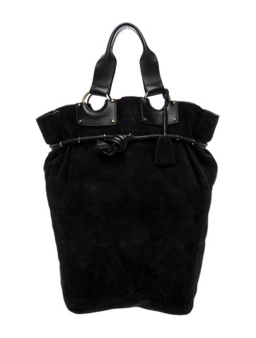 Suede Top Handle Bag