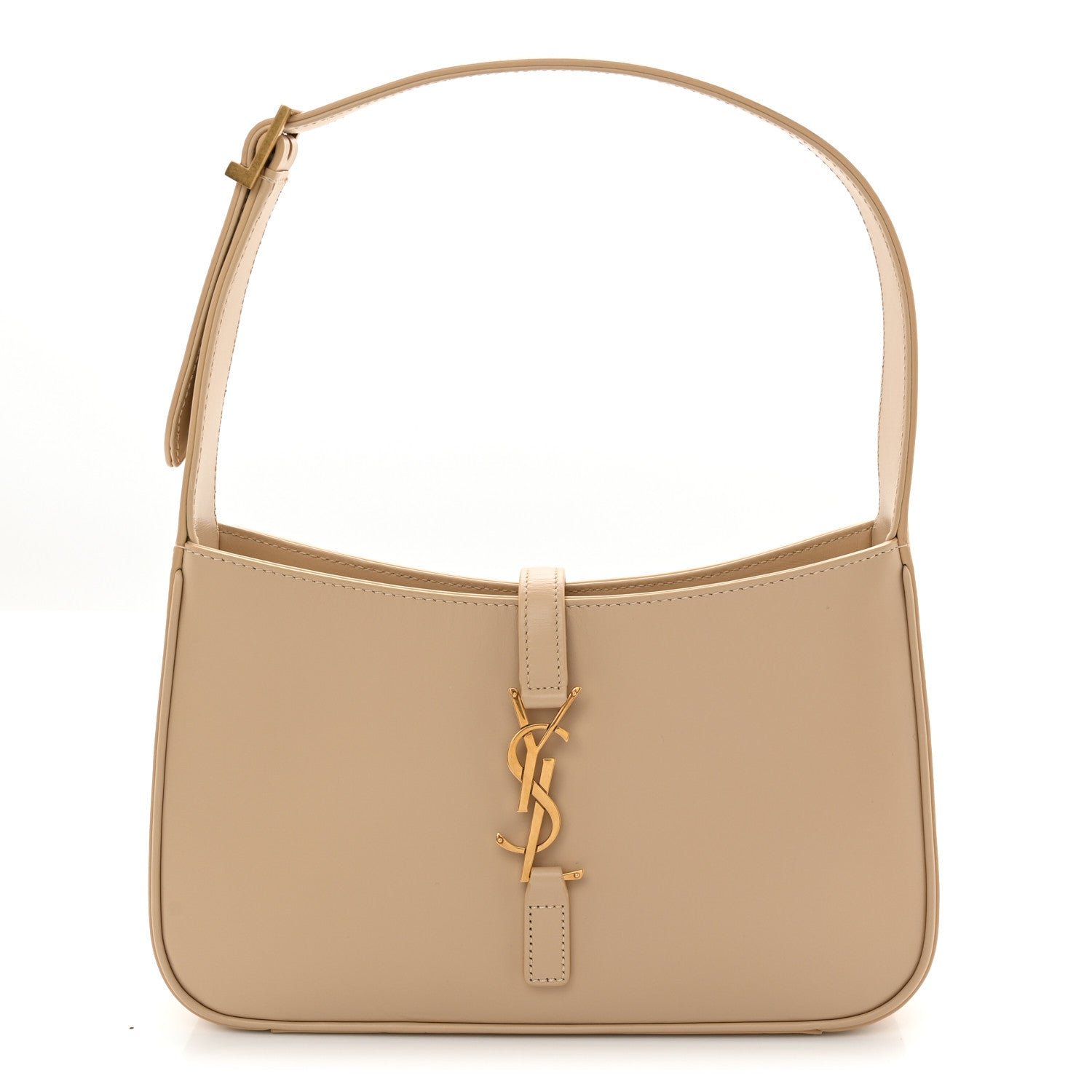 Saint Laurent Smooth Calfskin Le 5 A 7 Hobo Dark Beige