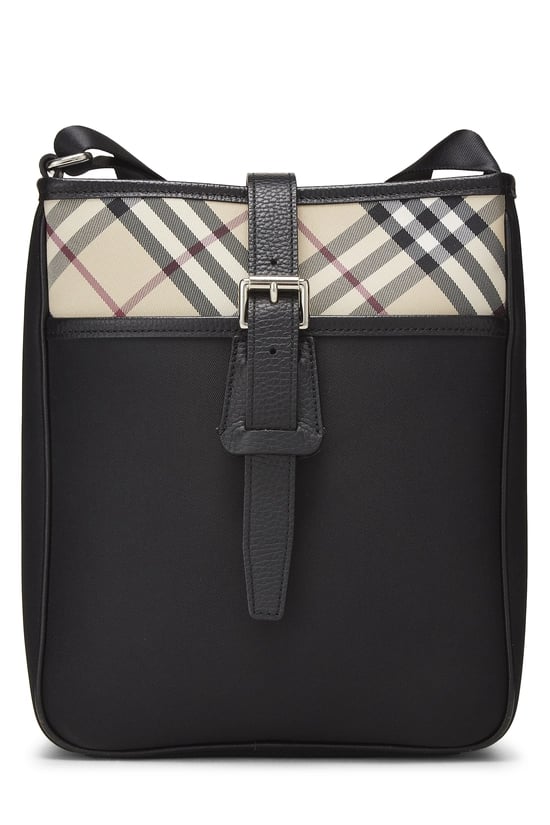 Black Nylon Buckle Messenger Bag
