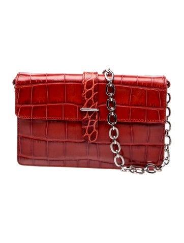 Embossed Leather Shoulder Bag Small