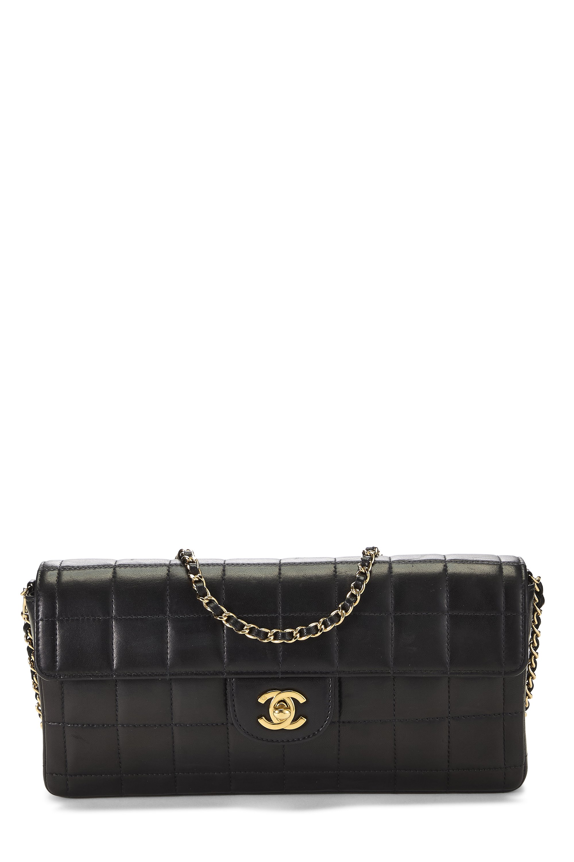 Black Calfskin Chocolate Bar East West Flap Medium