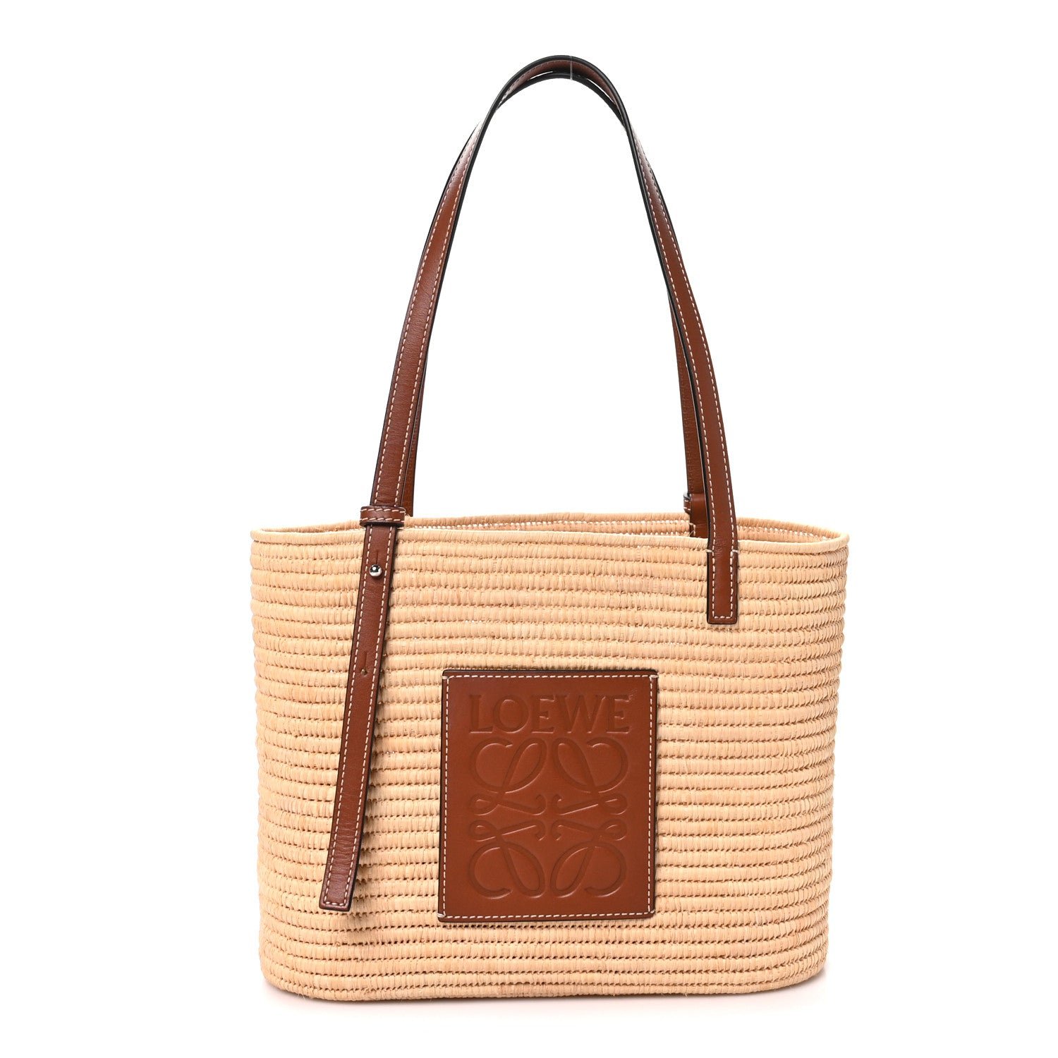 Raffia Small Square Basket Tote Bag Natural Tan
