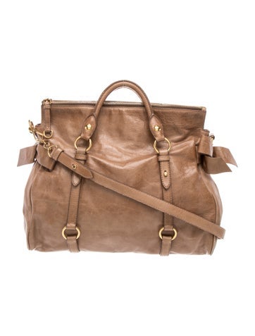 Leather Fold-Over Bow Bag