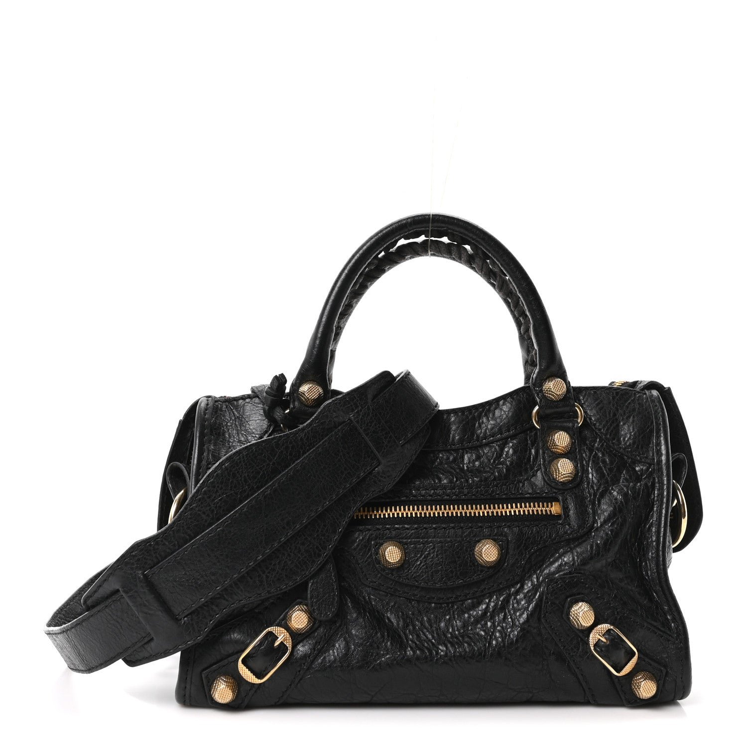 Balenciaga Agneau Giant 12 Gold Hardware Mini City Black